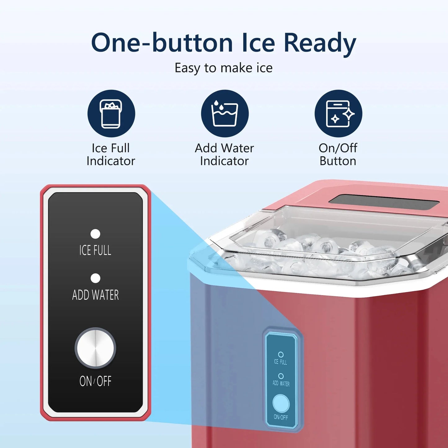 SIMZLIFE Ice Maker Countertop , 26.5 lbs/24H, 9 Cubes in 6 Mins,Self-Cleaning,