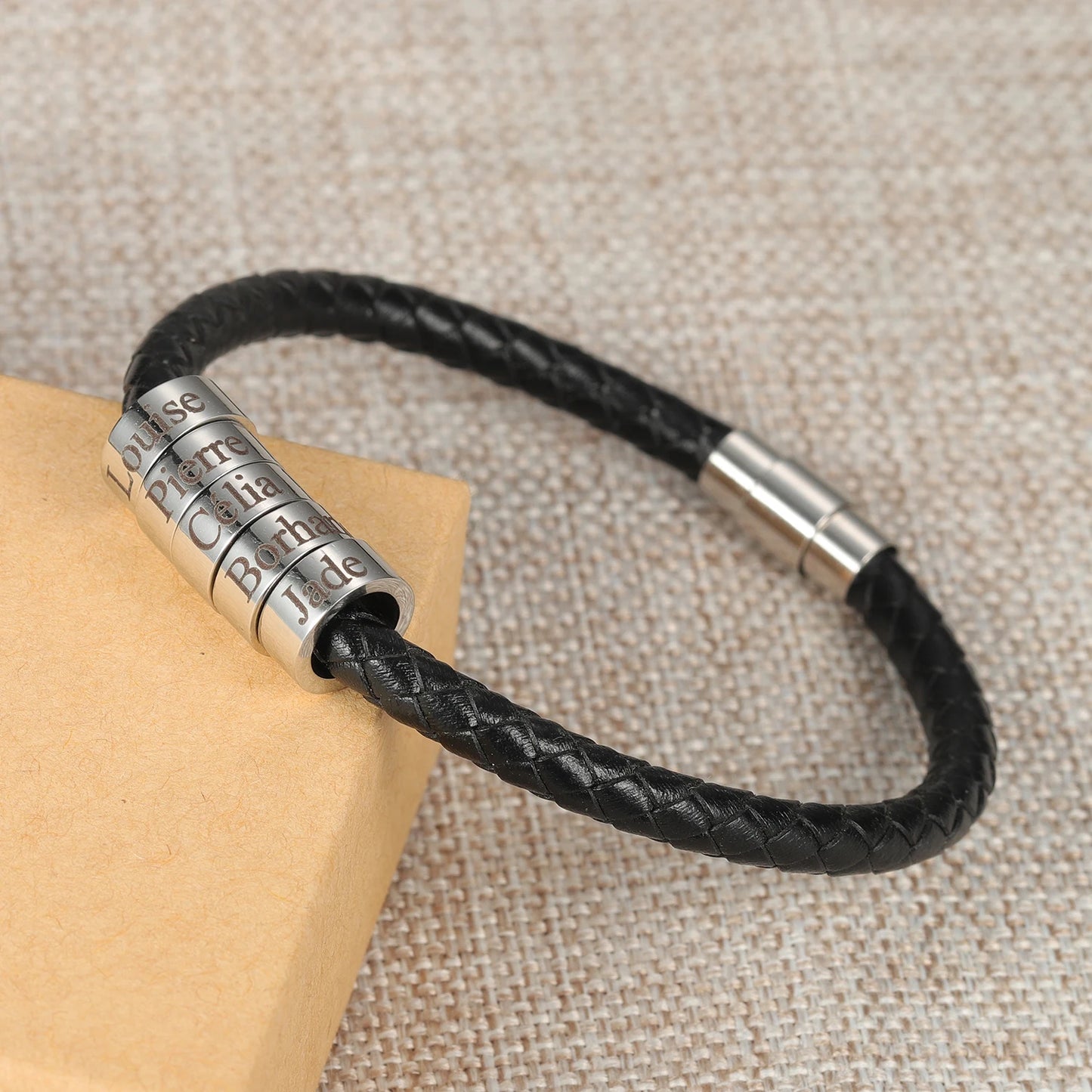 Personalized Mens Bracelet Leather Jewelry