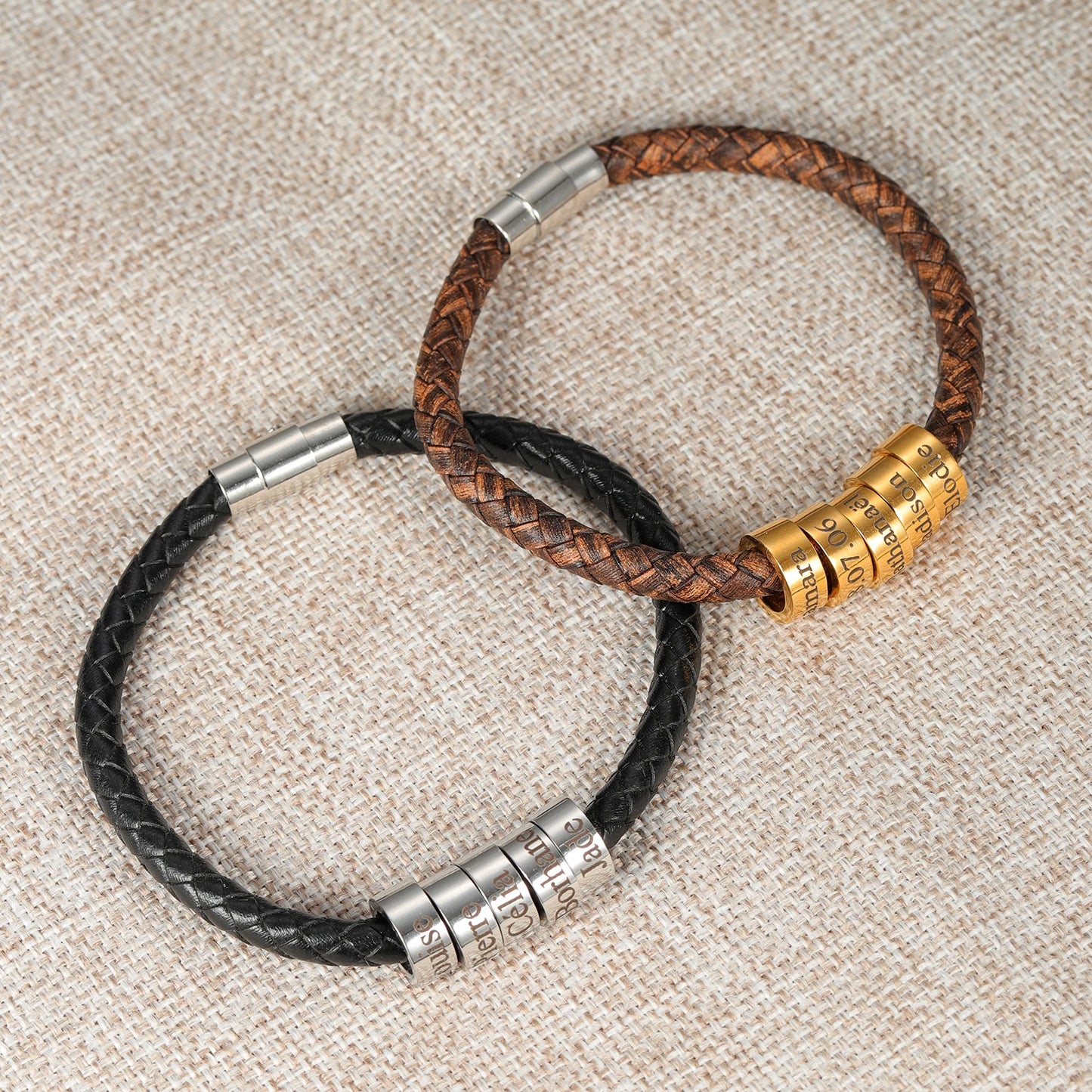 Personalized Mens Bracelet Leather Jewelry