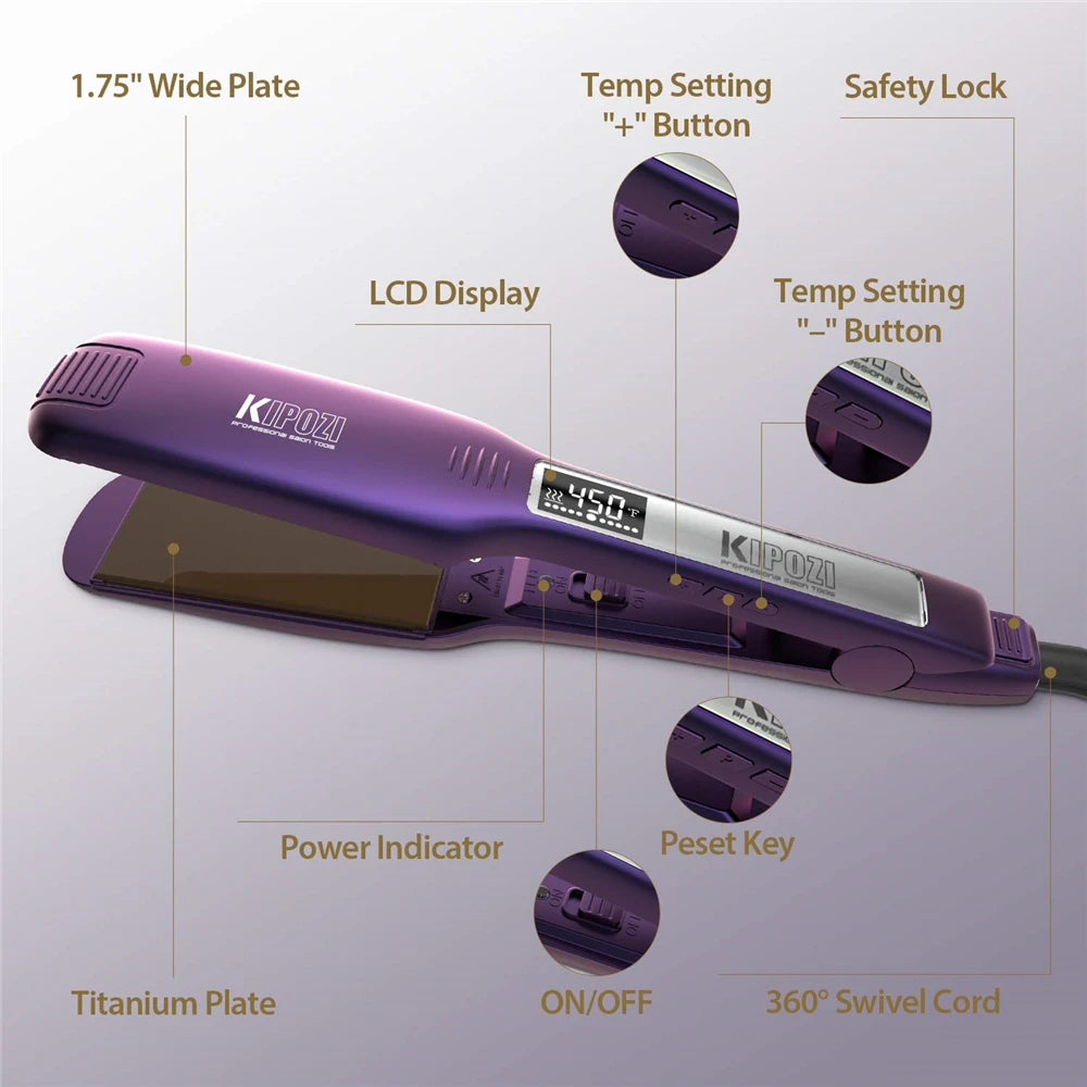 Professional Titanium Flat Iron Hair Straightener