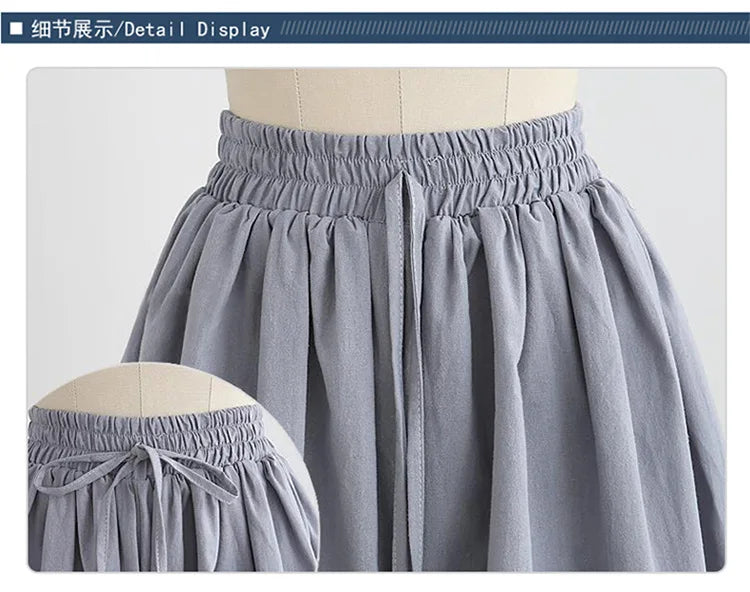 Summer Wide Leg Shorts Women Loose High waist M-6XL