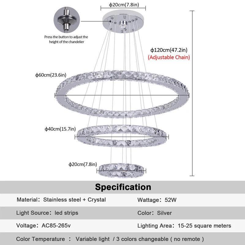 Modern Crystal Led Chandelier