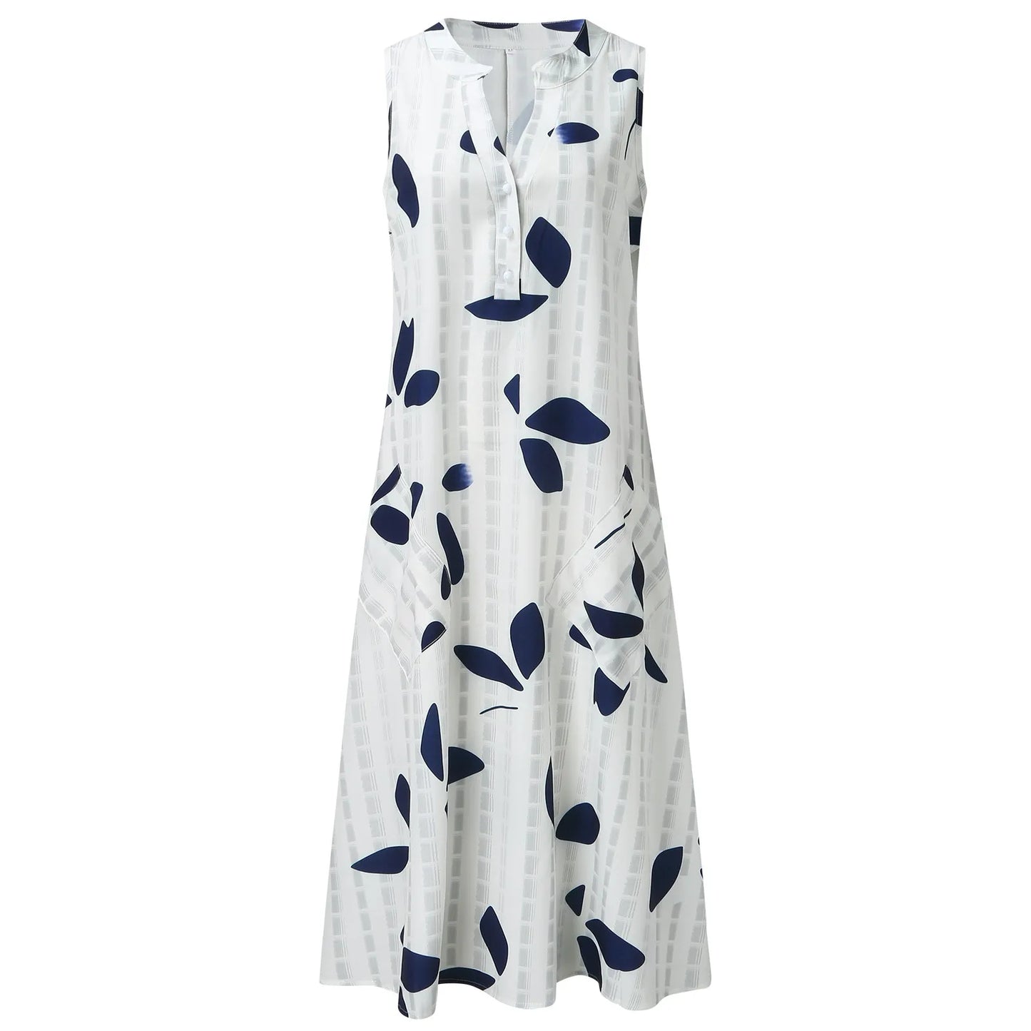 Woman Leaf Print Long Dress