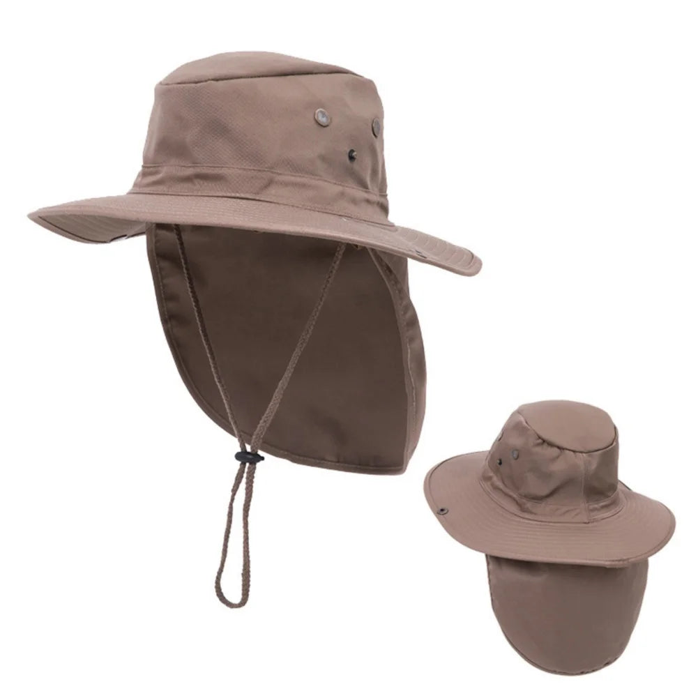 Fishing Sun Hat UV Protection Neck Cover Sun Protect Cap Wide Brim Neck Flap Fishing Cap for Travel Camping Hiking Boating