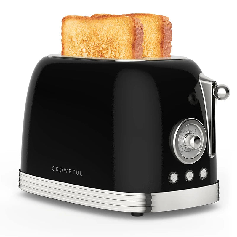 Crownful 2 Slices Bread Toaster Waffles Extra Wide Slot