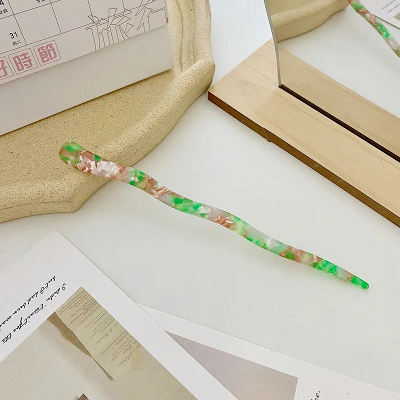 Colorful Acetate Bun Hair Sticks Fashion Accessories