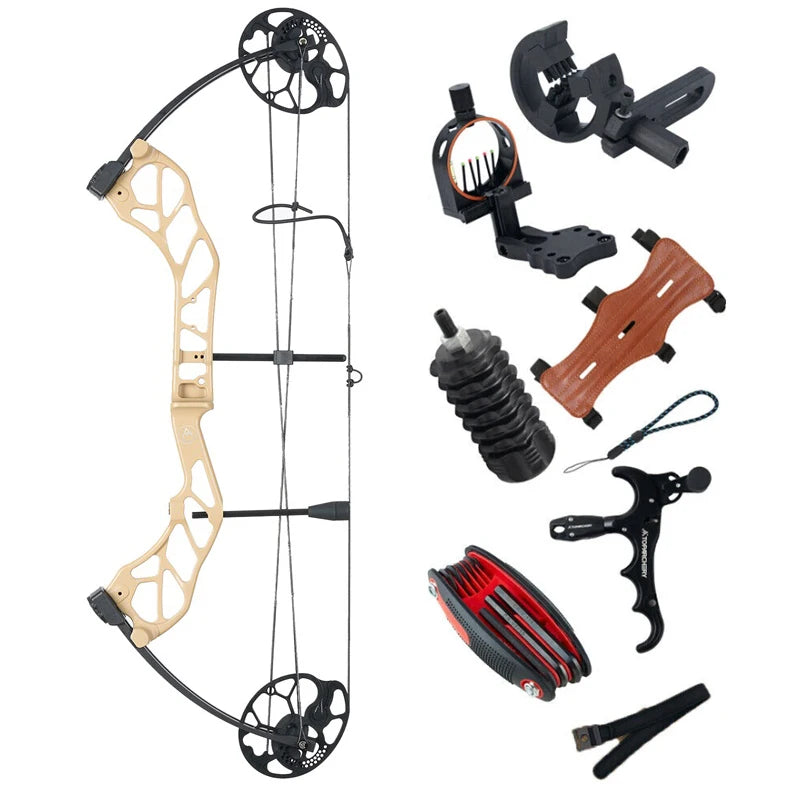 Compound Bow Archery Sets 19-70lbs Draw Weight Adjustable Shooting Right Hand Hunting Bows Adult Beginners Kit Up to IBO 320 Fps