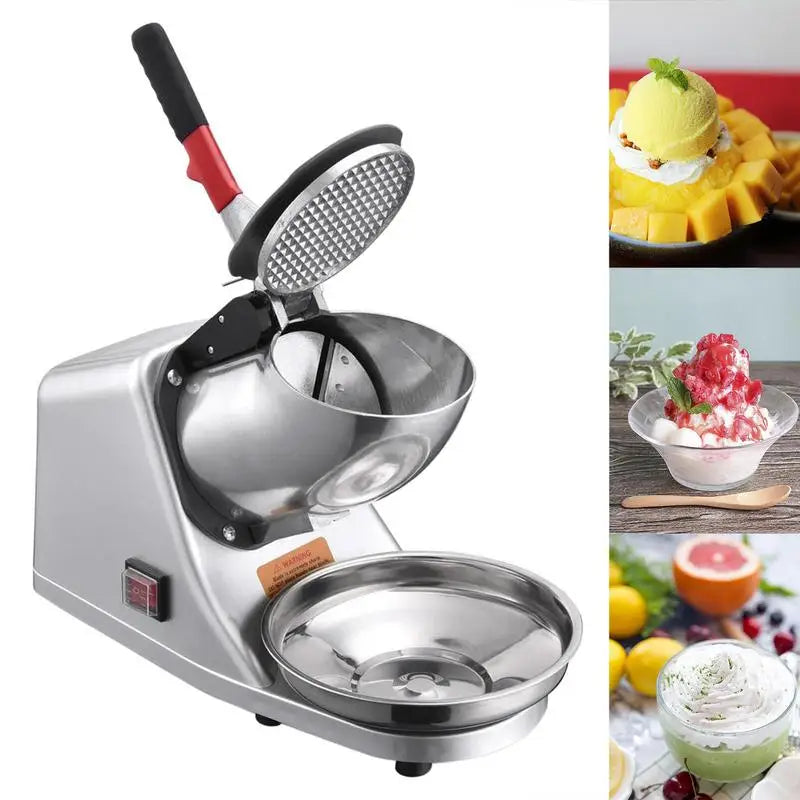 Electric Ice Shaver with Cover and Bowl Snow Cone Maker