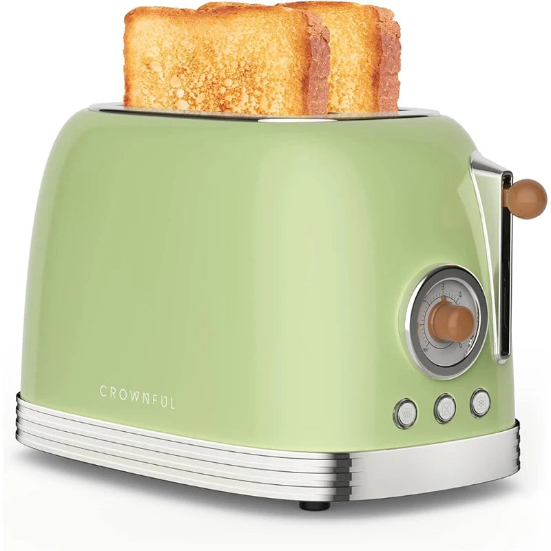Crownful 2 Slices Bread Toaster Waffles Extra Wide Slot