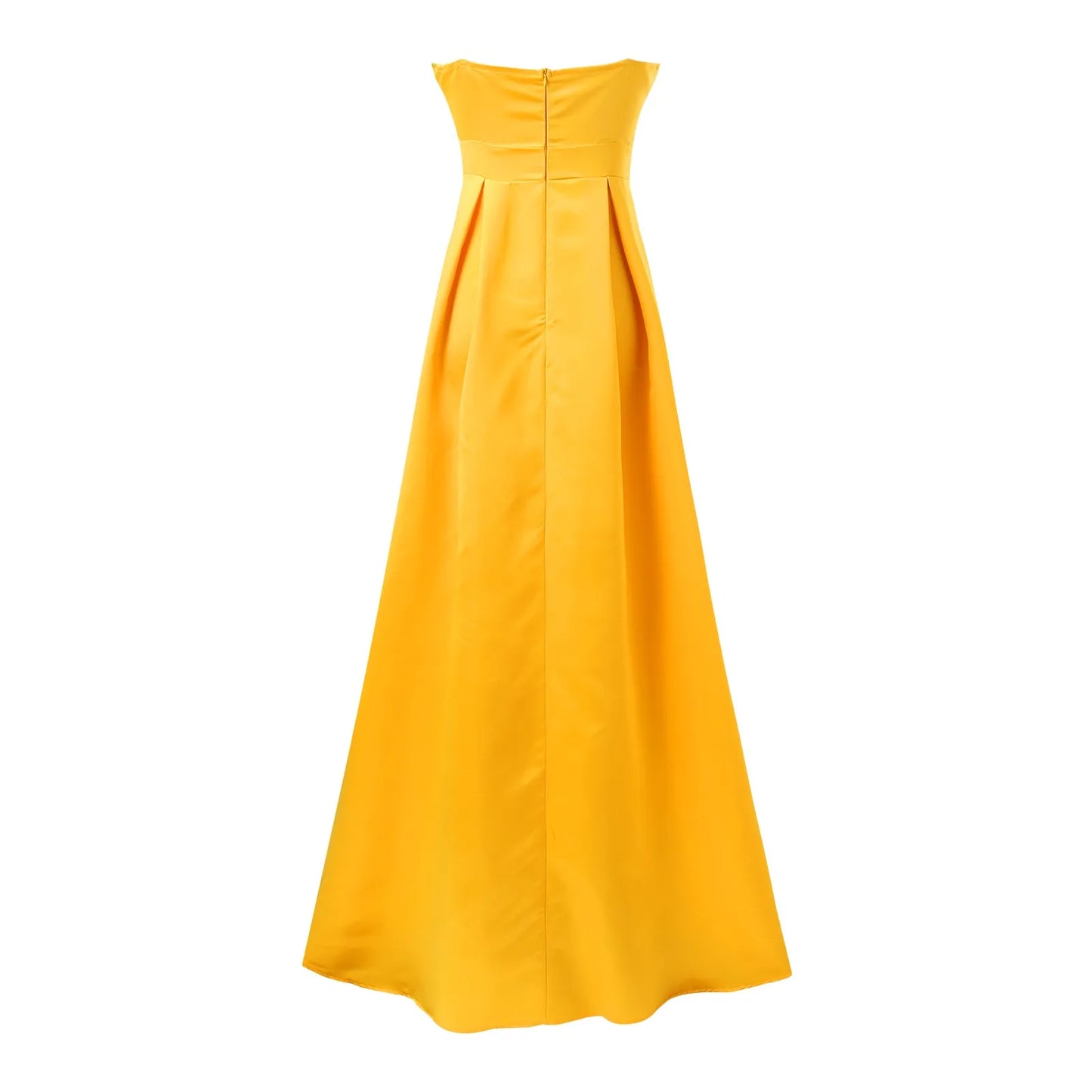 Ladies Satin A Line Dress Slim Fit One Shoulder Ruched Split Dress