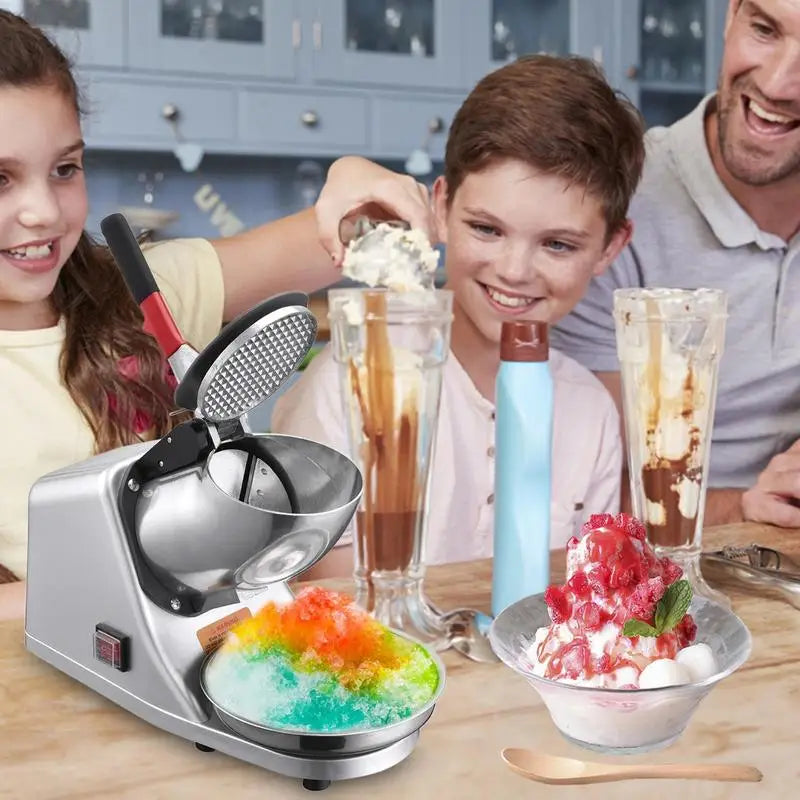Electric Ice Shaver with Cover and Bowl Snow Cone Maker
