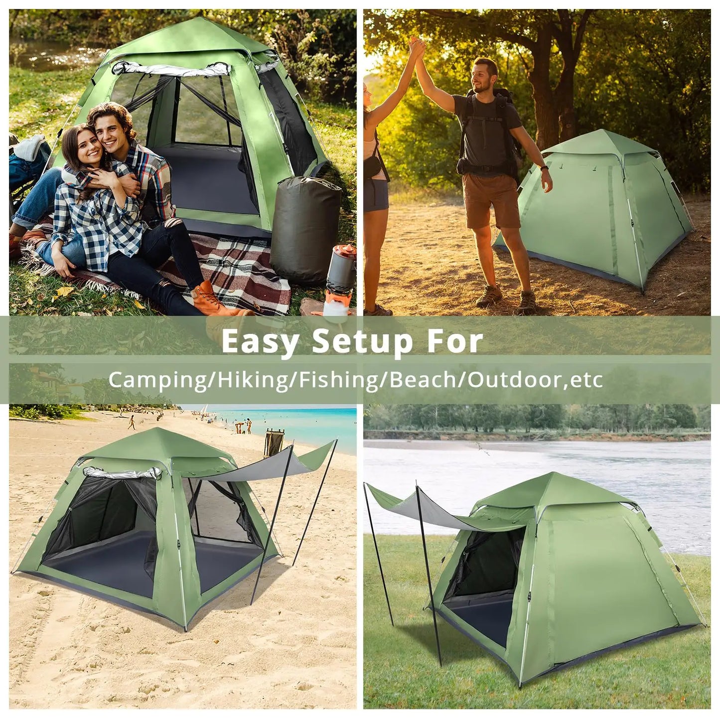 Quick Open Family Tent for 4 People