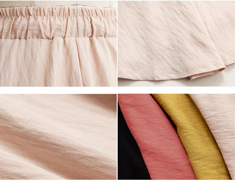 Summer Wide Leg Shorts Women Loose High waist M-6XL