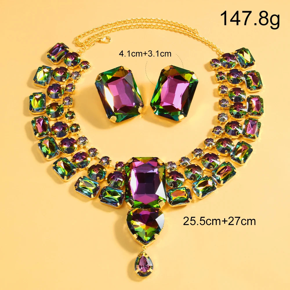 Stonefans Necklace Earrings Set