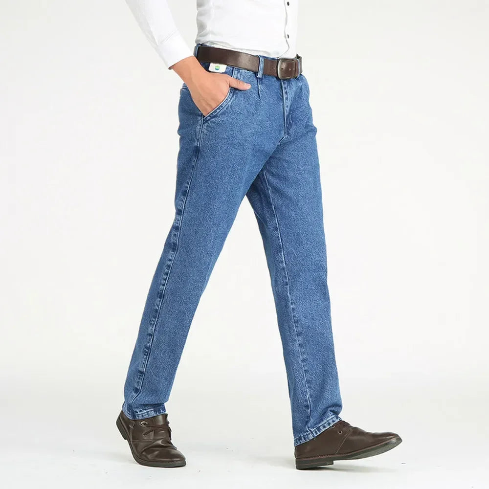 Relaxed Fit Jeans Men Classic Straight Leg Denim Pants Size 28-40