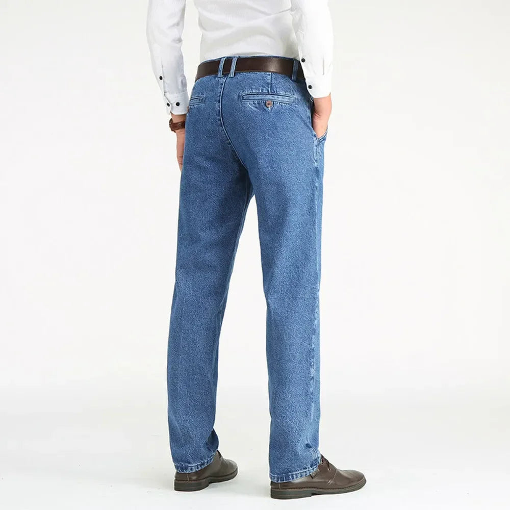 Relaxed Fit Jeans Men Classic Straight Leg Denim Pants Size 28-40