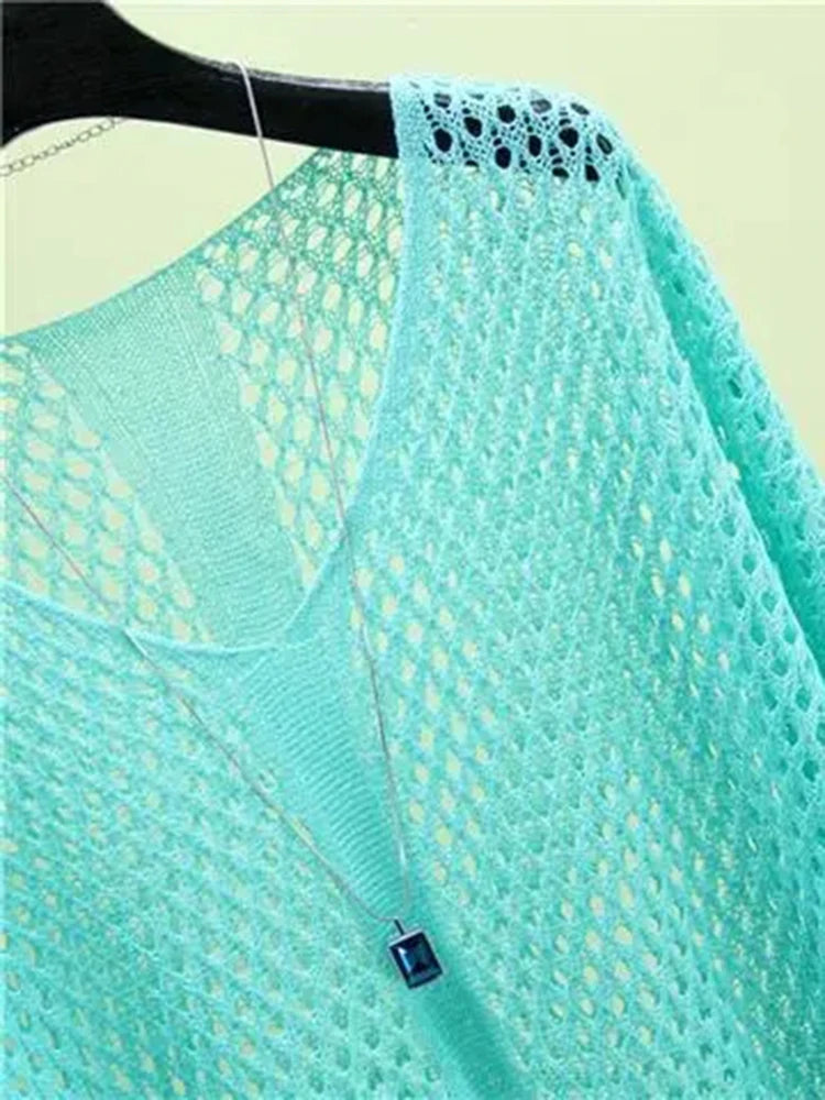 Mesh Oversize Sunscreen Loose Knit Women's