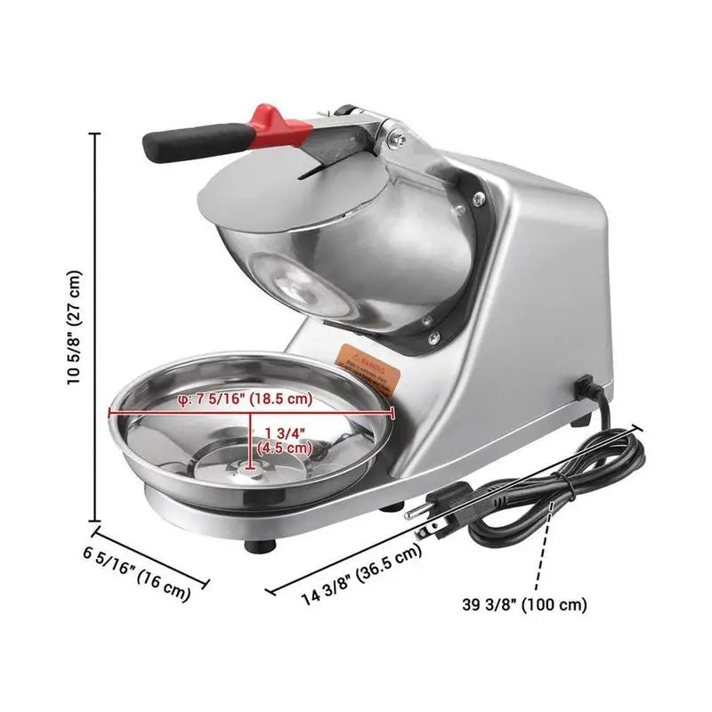 Electric Ice Shaver with Cover and Bowl Snow Cone Maker