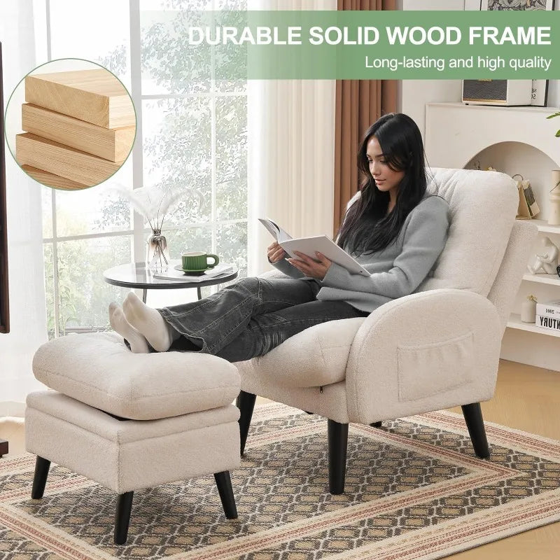 Accent Chair with Ottoman with Storage