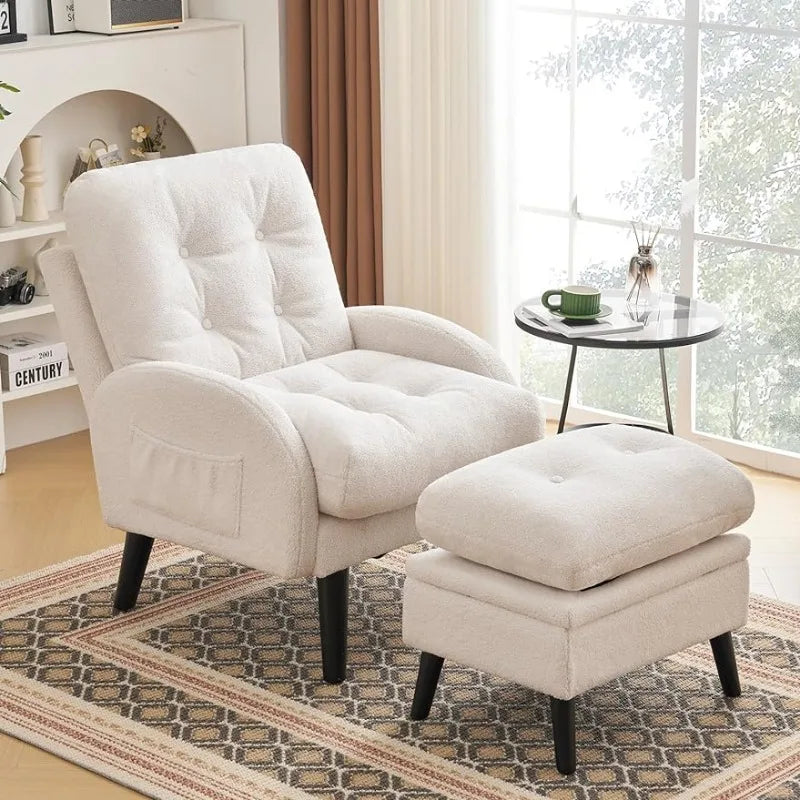 Accent Chair with Ottoman with Storage