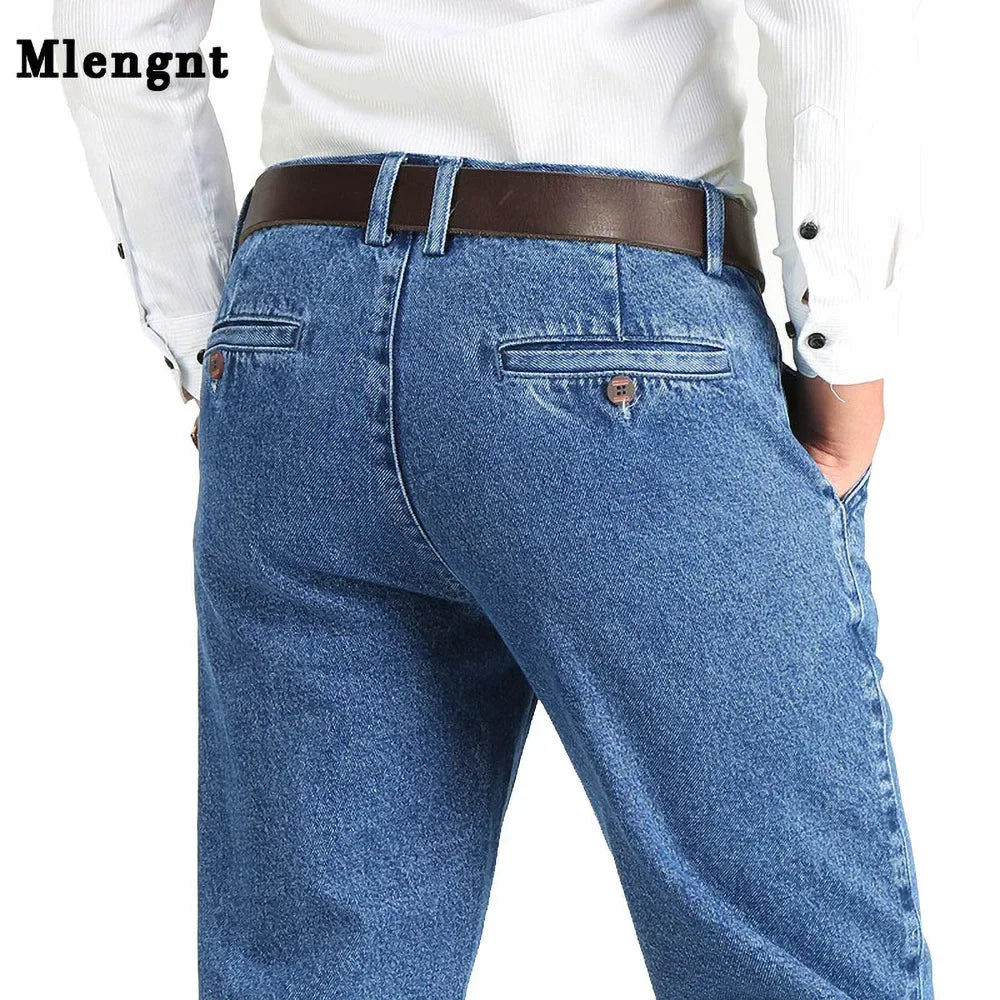 Relaxed Fit Jeans Men Classic Straight Leg Denim Pants Size 28-40