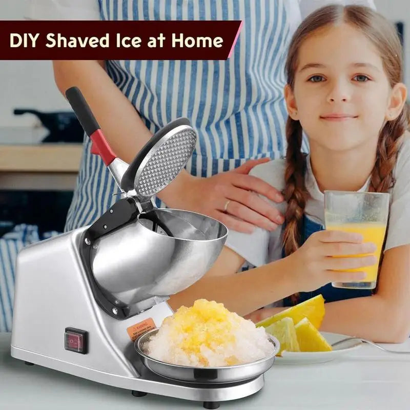 Electric Ice Shaver with Cover and Bowl Snow Cone Maker