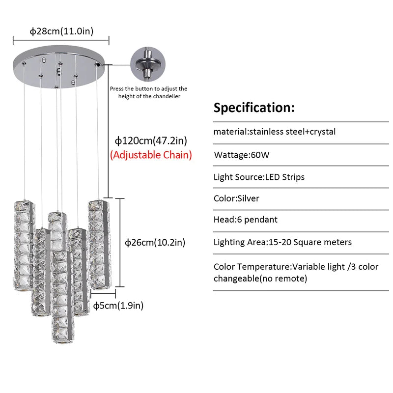 Modern Crystal Led Chandelier