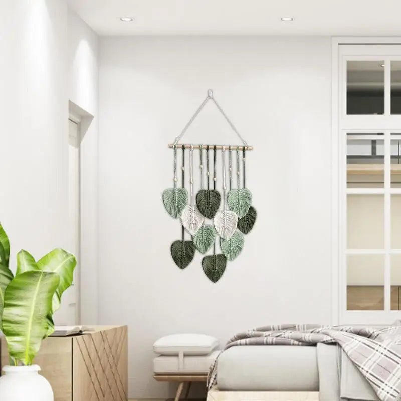 Macrame Leaves Tapestry Boho Art Wall