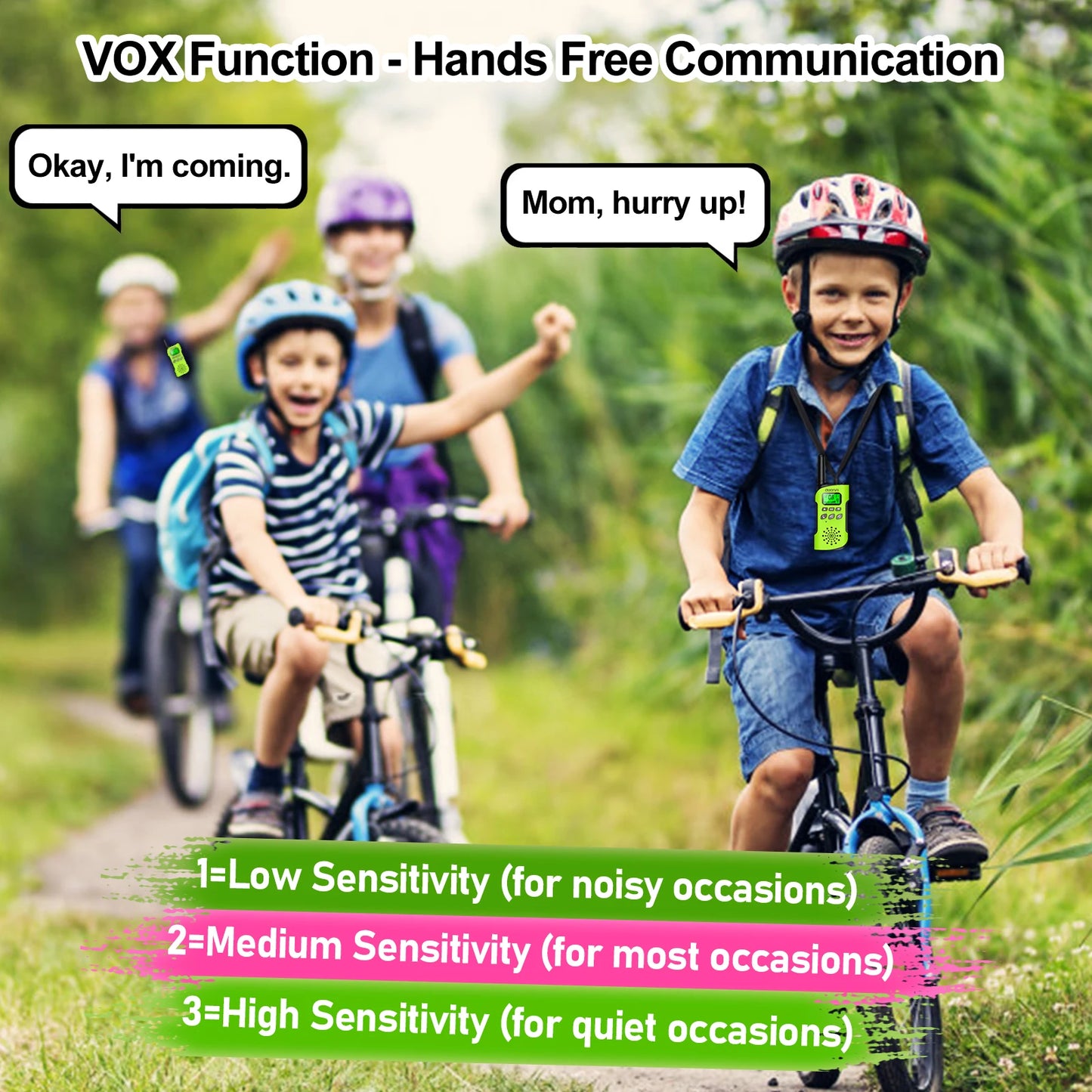 AWANFI Walkie Talkies 4 Packs Rechargeable for kids, Long Range Flashlight