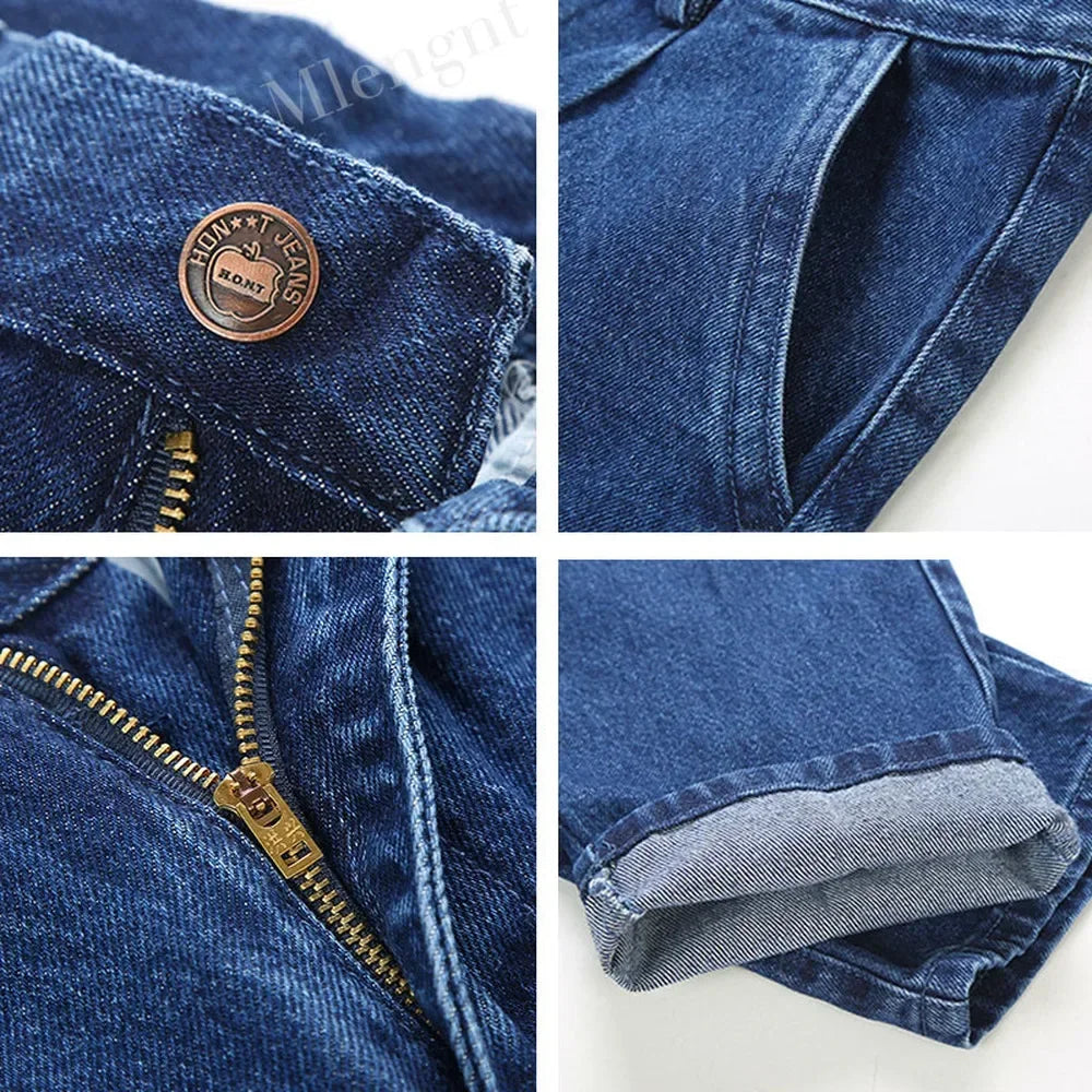 Relaxed Fit Jeans Men Classic Straight Leg Denim Pants Size 28-40