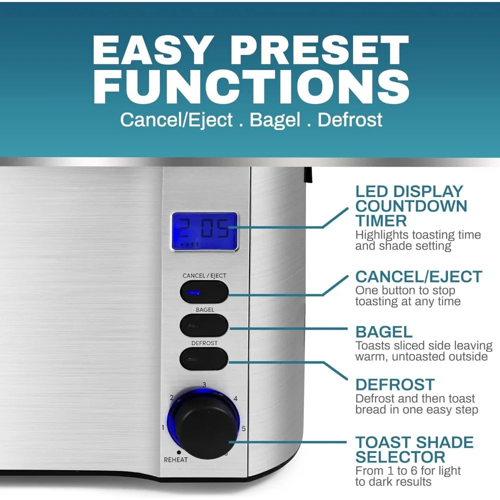 Long Slot 4 Slice Toaster