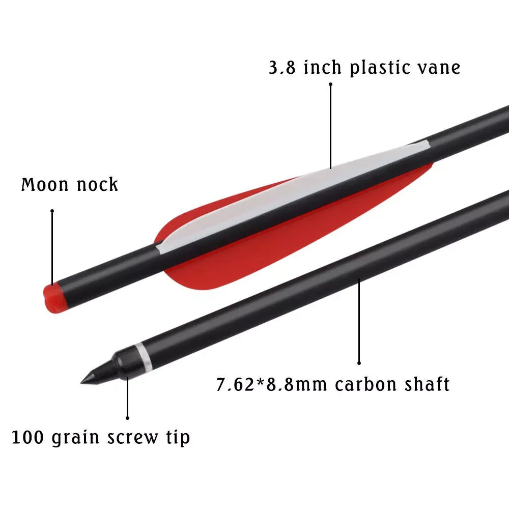 12Pcs 16/18/20inch Carbon Arrows