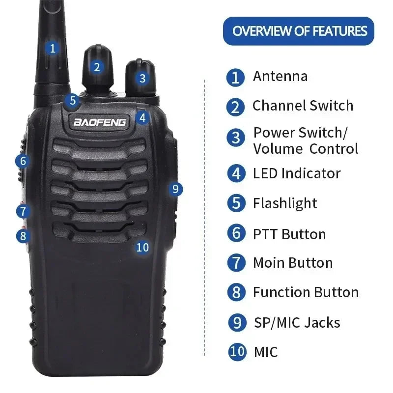 Baofeng 6Pcs BF 888S Walkie Talkie Long Range