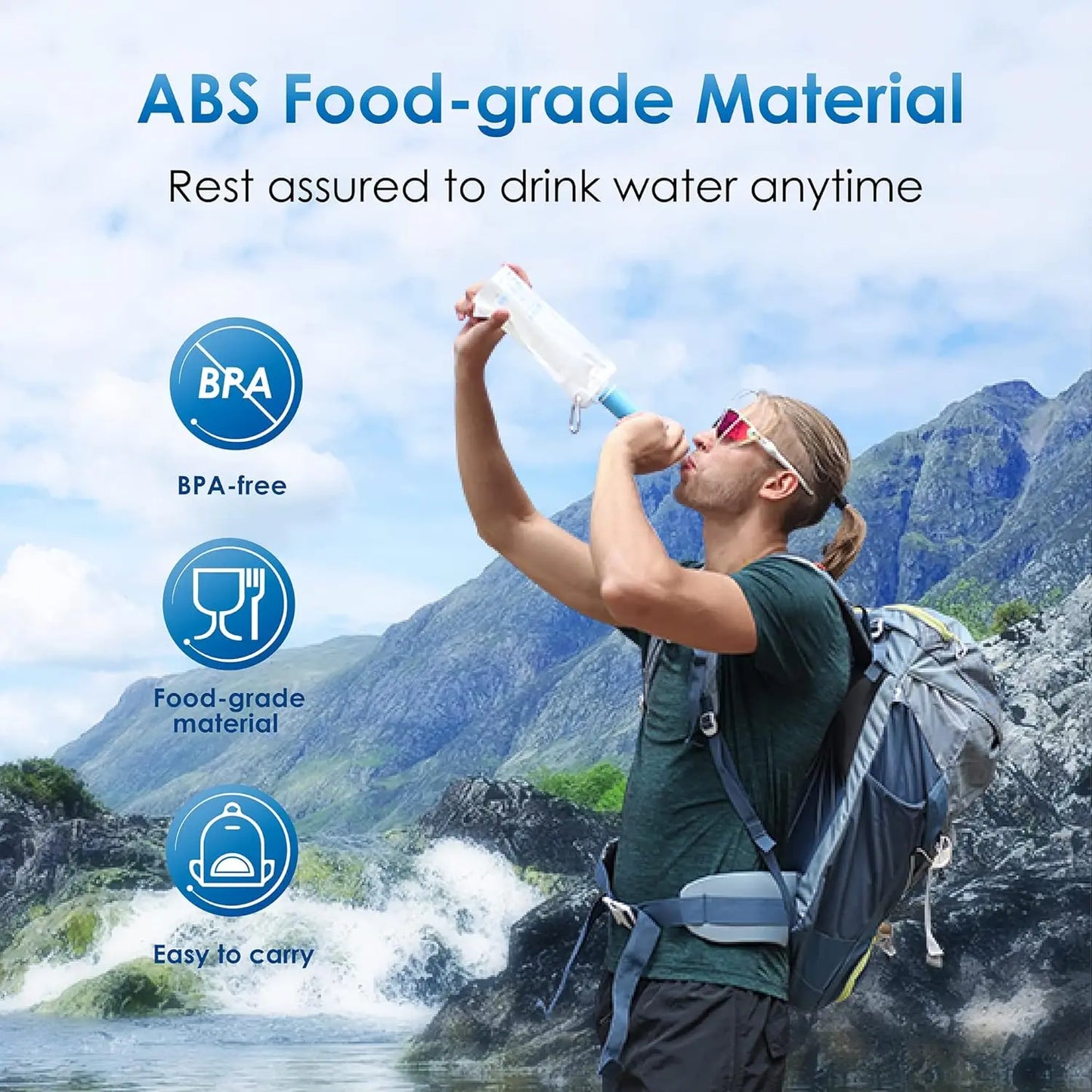 Waterdrop Water Filter Straw, Water Purifier Survival for Camping,