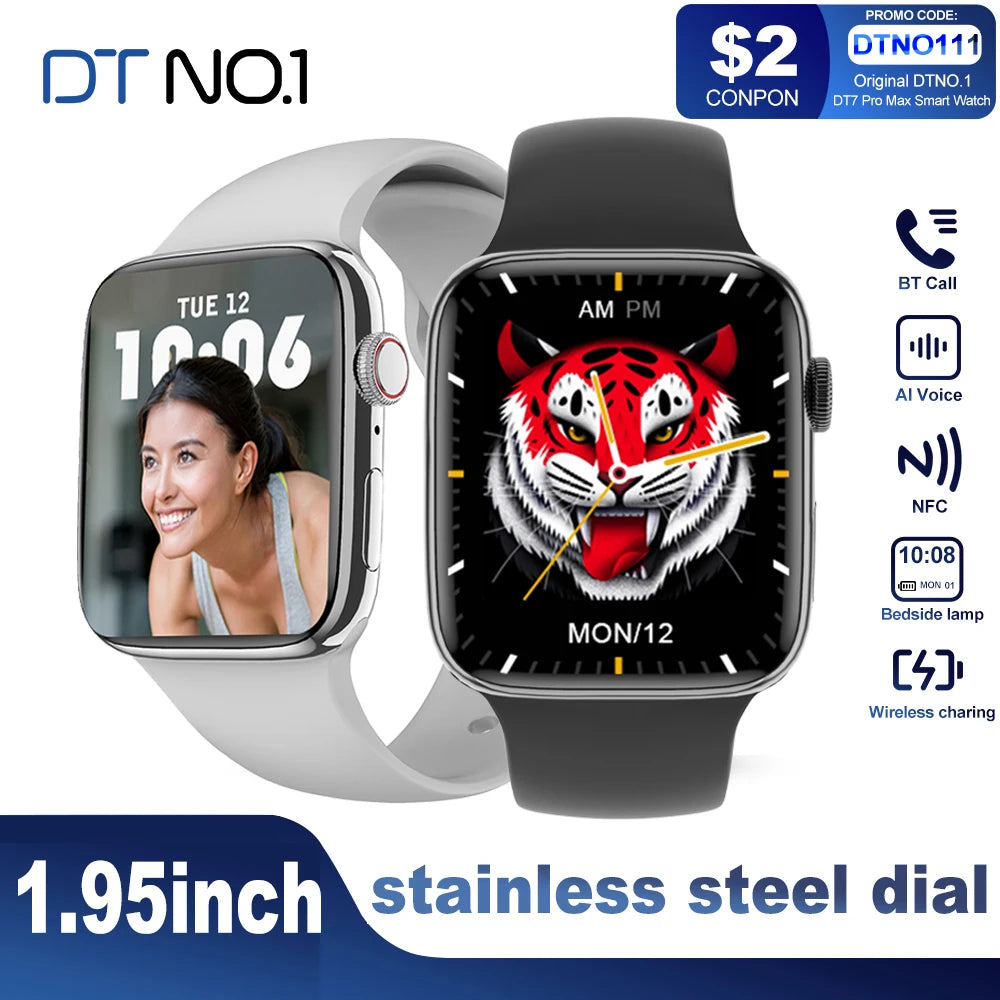 New DT7 Pro Max Stainless Steel Smart Watch Men