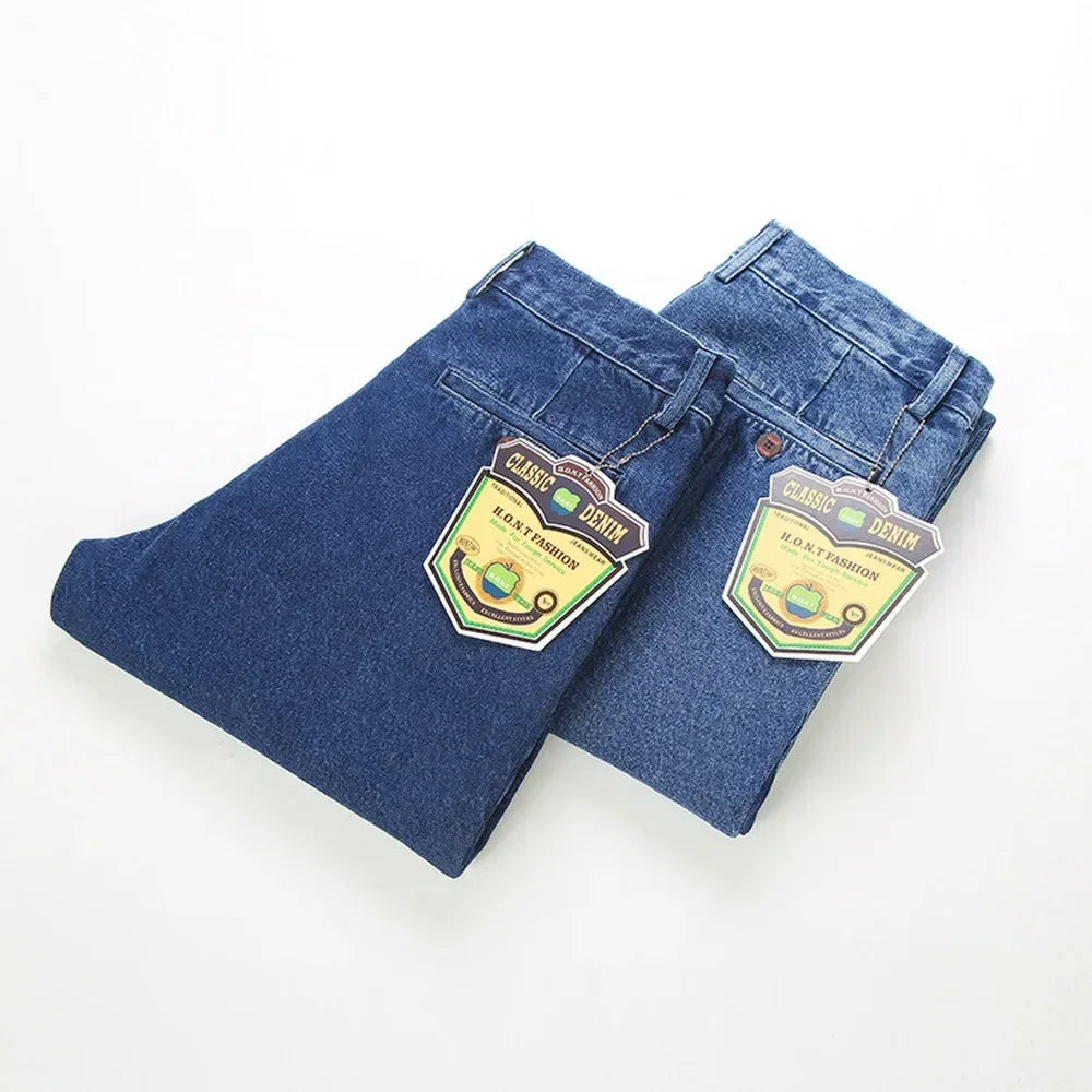 Relaxed Fit Jeans Men Classic Straight Leg Denim Pants Size 28-40
