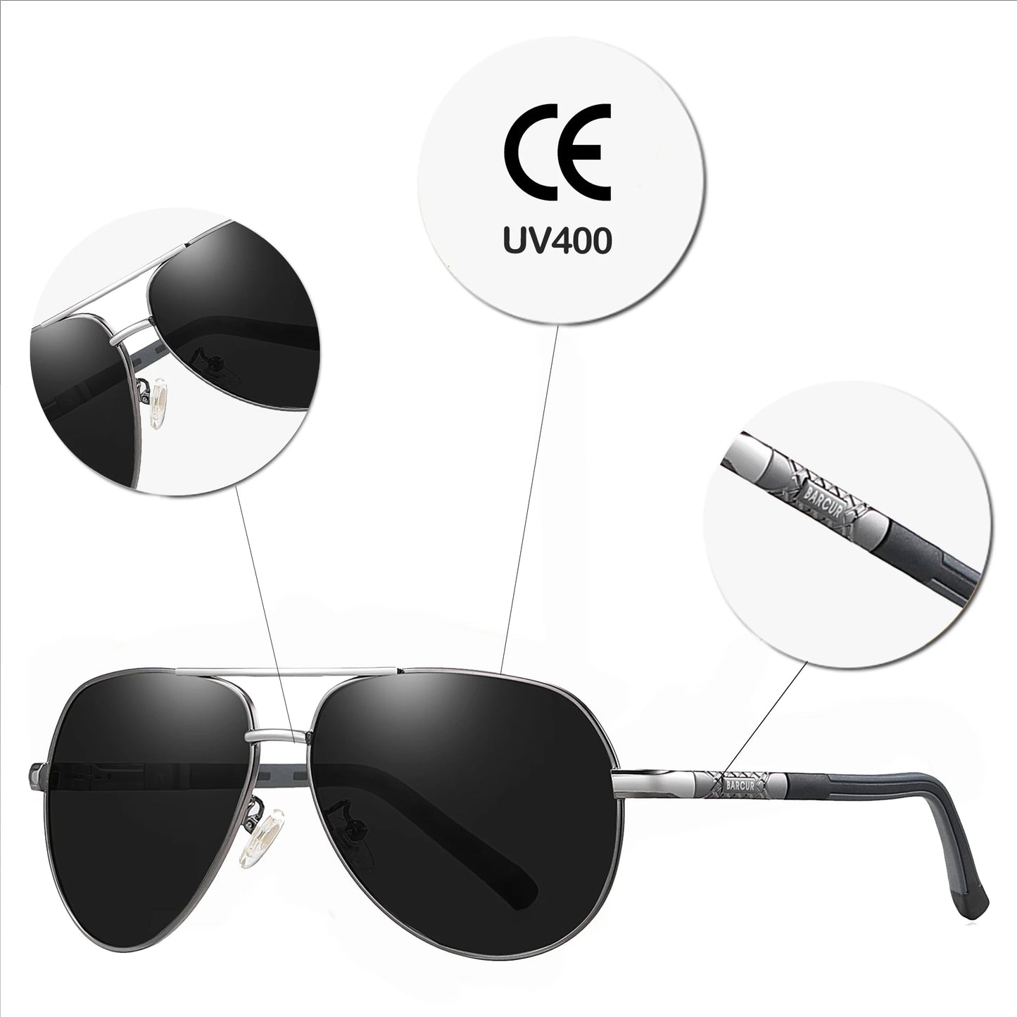 BARCUR Men/Women sunglasses Polarized UV400 Protection