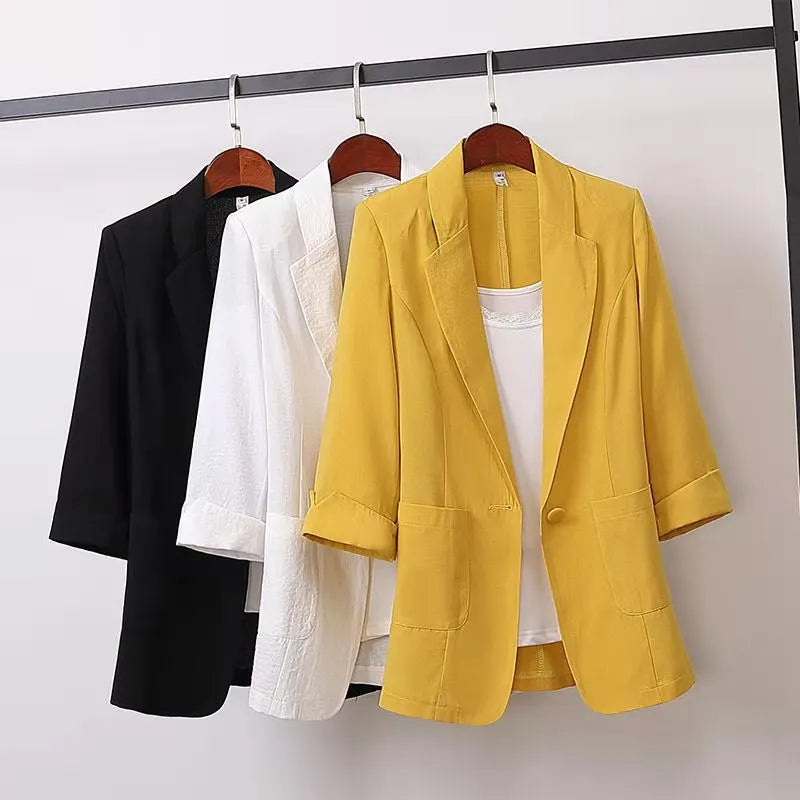 Women's Jacket Solid Color Cotton Fabric