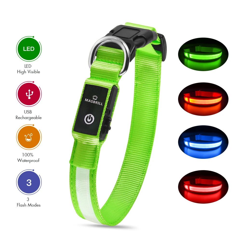 Dog Collar Adjustable Pet Luminous