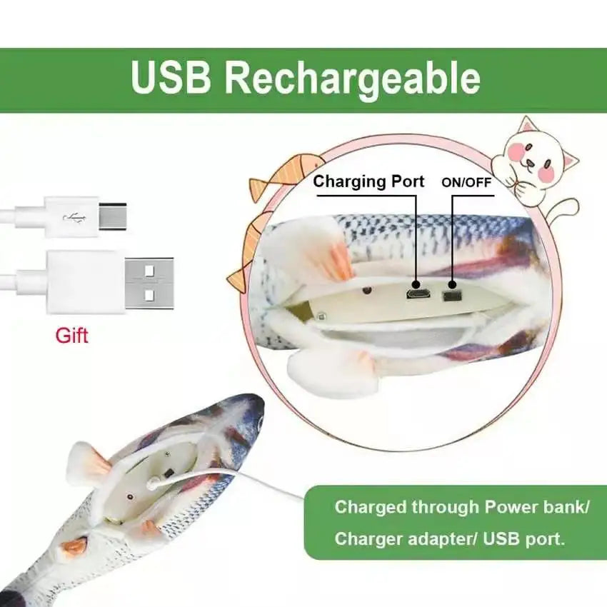 Cat USB Charger Toy floppy Fish