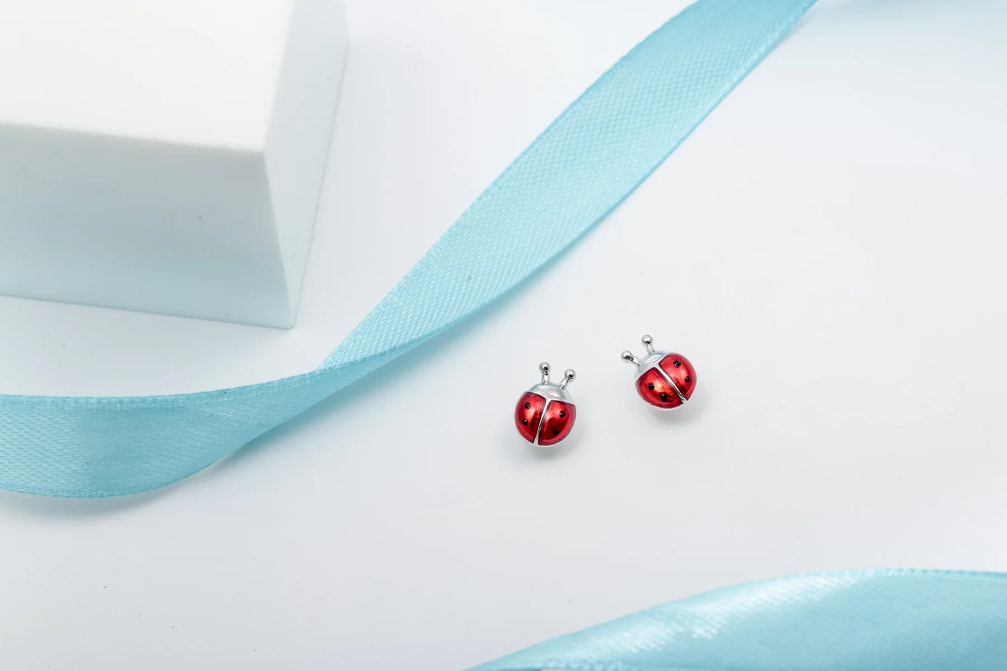 925 Sterling Silver Ladybug Stud Earrings  Women/Girls