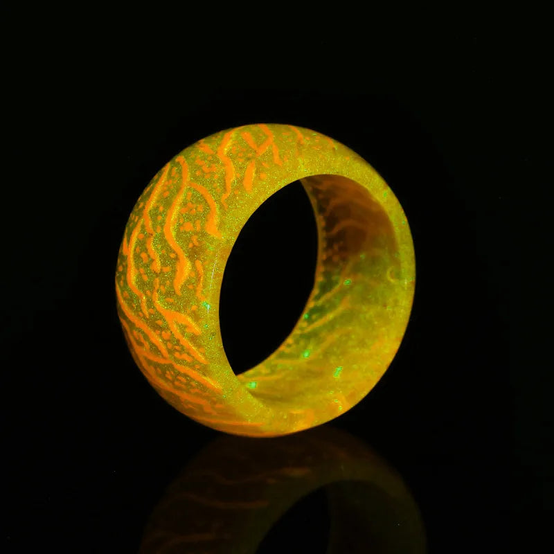 Luminous Resin Fluorescent Rings Fashion Jewelry