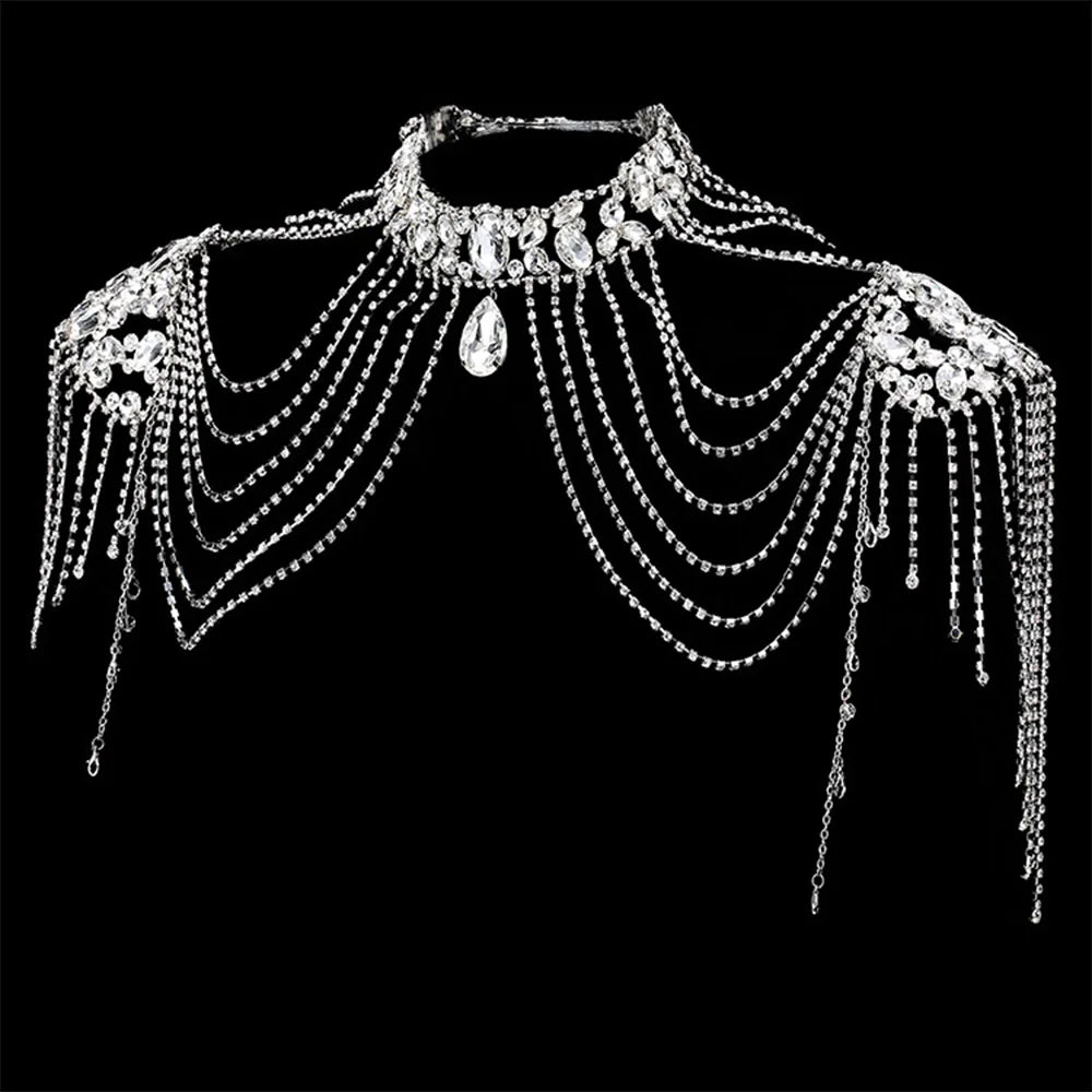 Stonefans Luxury Rhinestone Shoulder Necklace