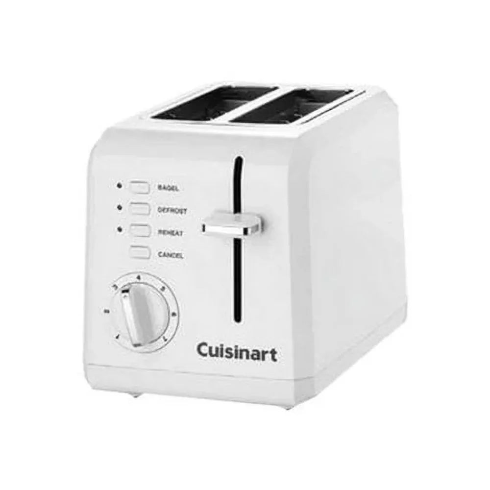 Plastic Compact 2 Slice White Toaster