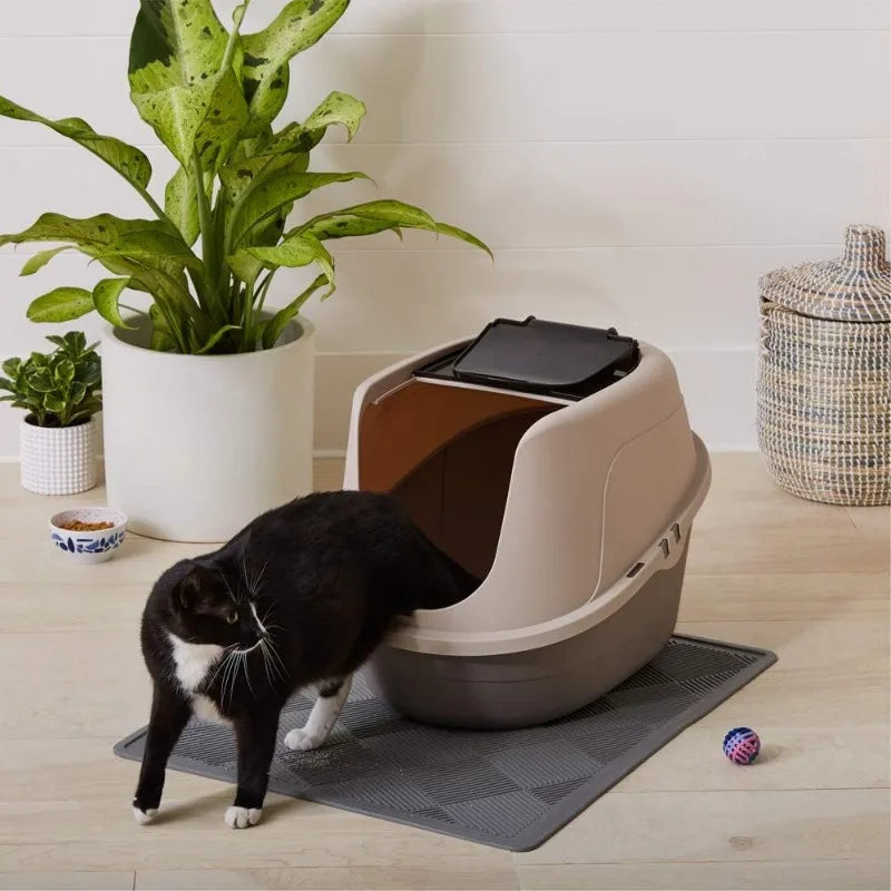 No-Mess Hooded Cat Litter Box, Large