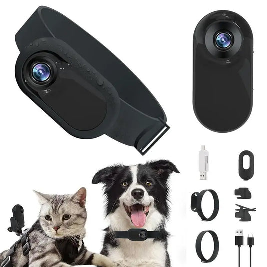 Pet Collar Camera HD 1080p Mini Sports Camera With Screen