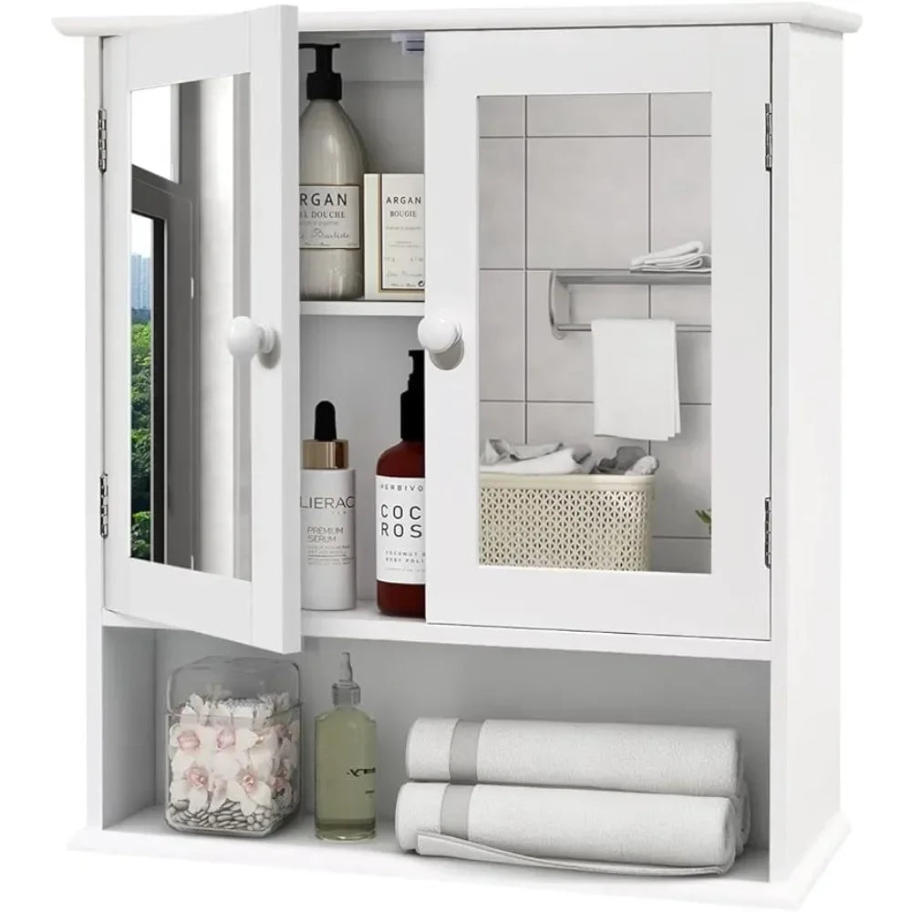 Bathroom Medicine Cabinet with Mirror 2 Doors