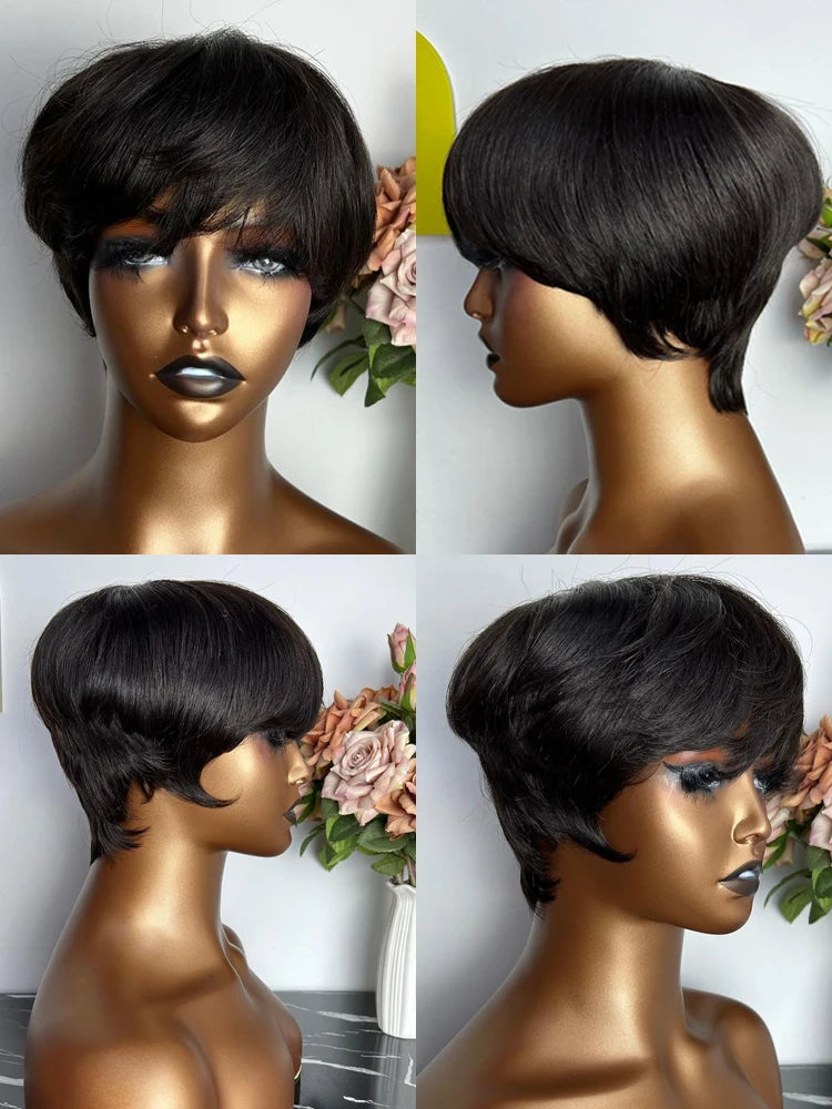 Short Pixie Cut Human Hair Wigs