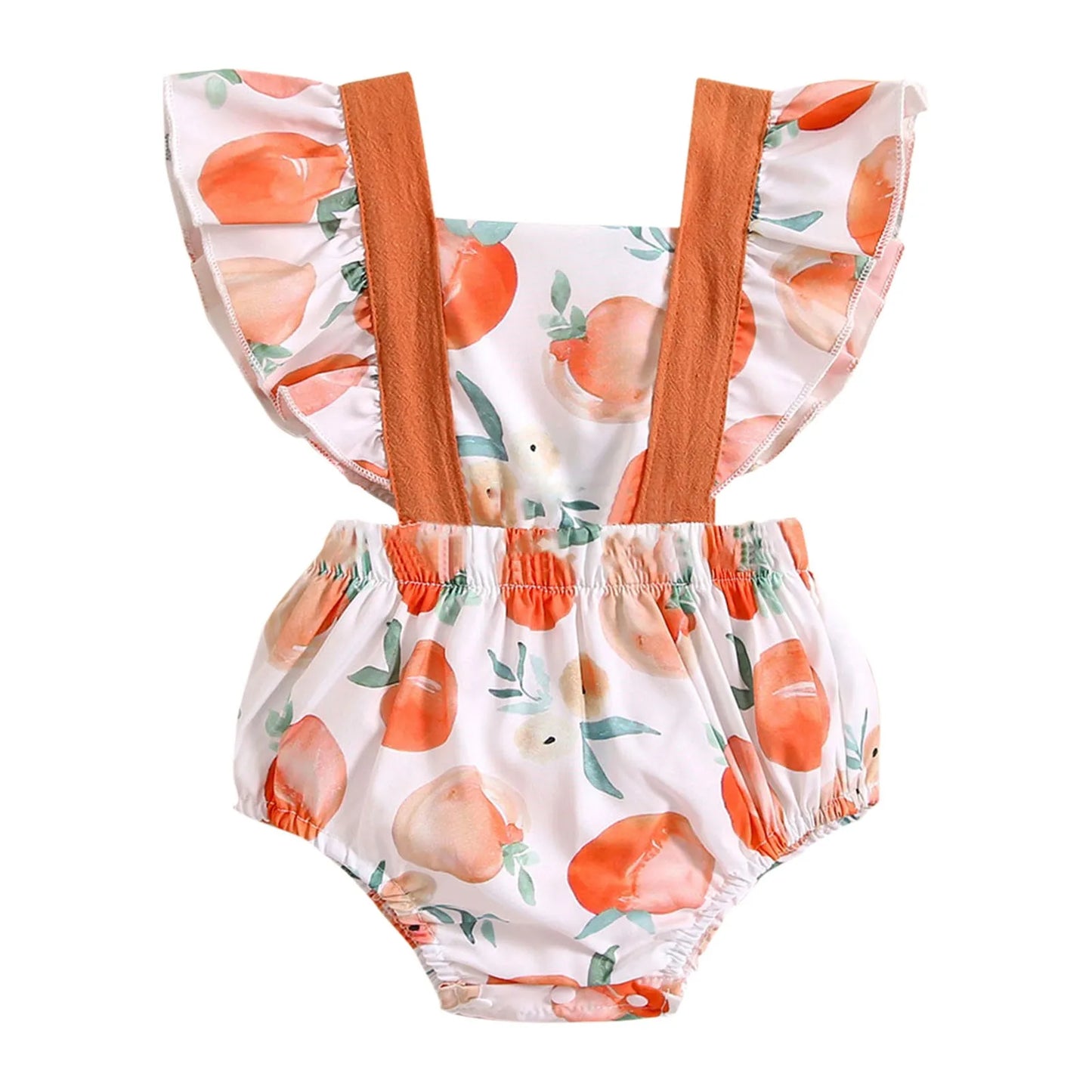 Baby Peach Print Ruffle Fly Sleeverl 3-12 Month Clothes