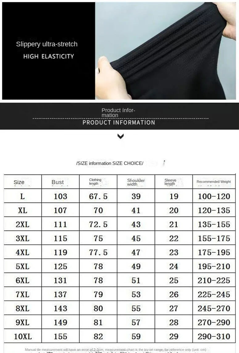 Summer Men Polo Tops Breathable Quick Dry & T Shirt Short Sleeve 4XL-12XL